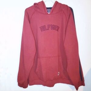 Y2K 2003 Tommy Jeans (Hilfiger) Red Pullover Hoodie.